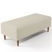 Kit 02 Puffs Decorativos Sala de Estar Bali W01 Pés Palito 120x50 cm Suede Bege - Lyam Decor