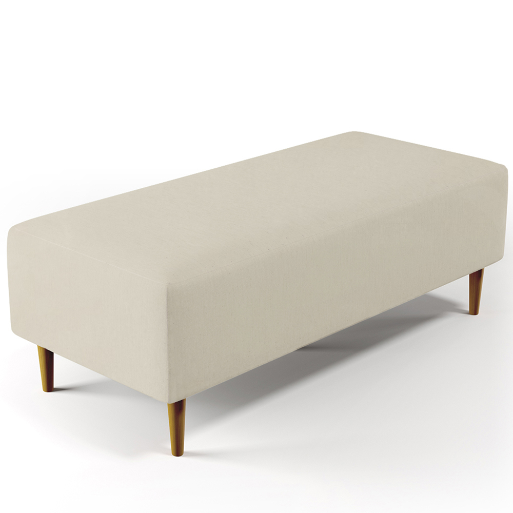Kit 02 Puffs Decorativos Sala de Estar Bali W01 Pés Palito 120x50 cm Suede Bege - Lyam Decor