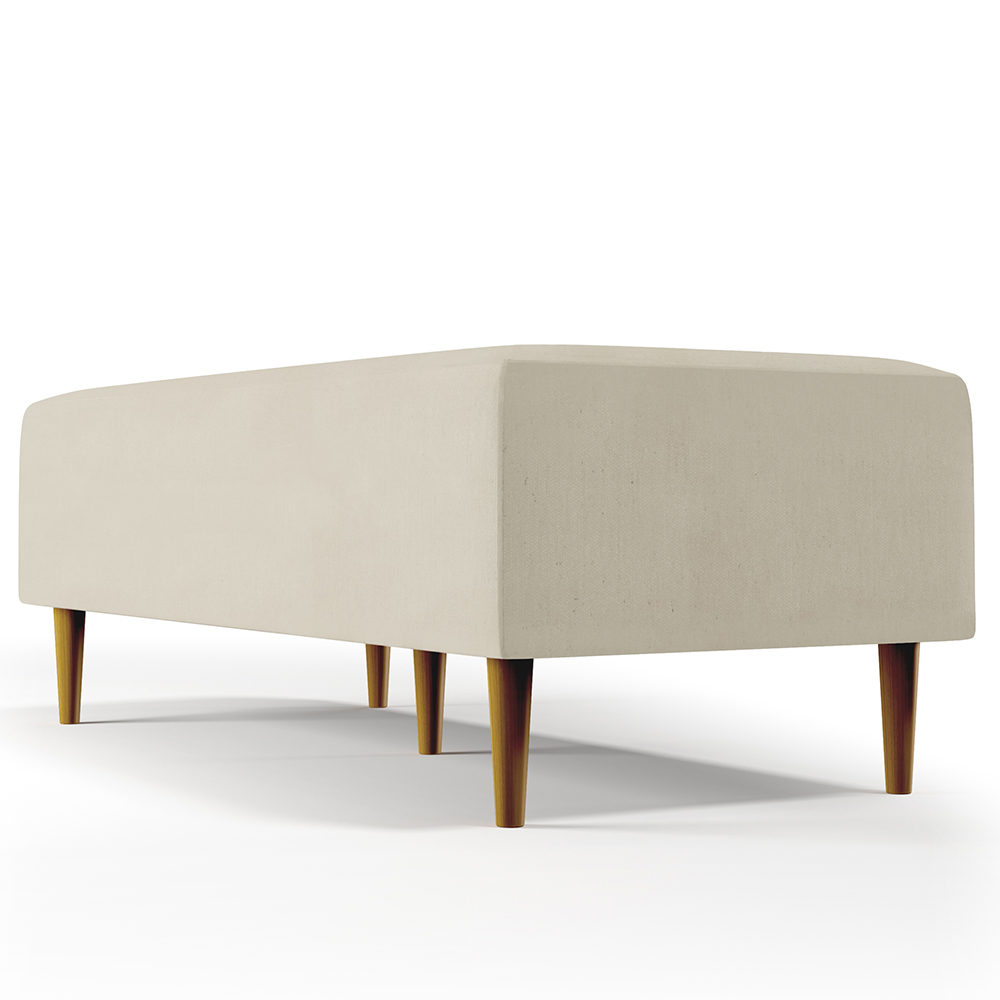 Kit 02 Puffs Decorativos Sala de Estar Bali W01 Pés Palito 120x50 cm Suede Bege - Lyam Decor