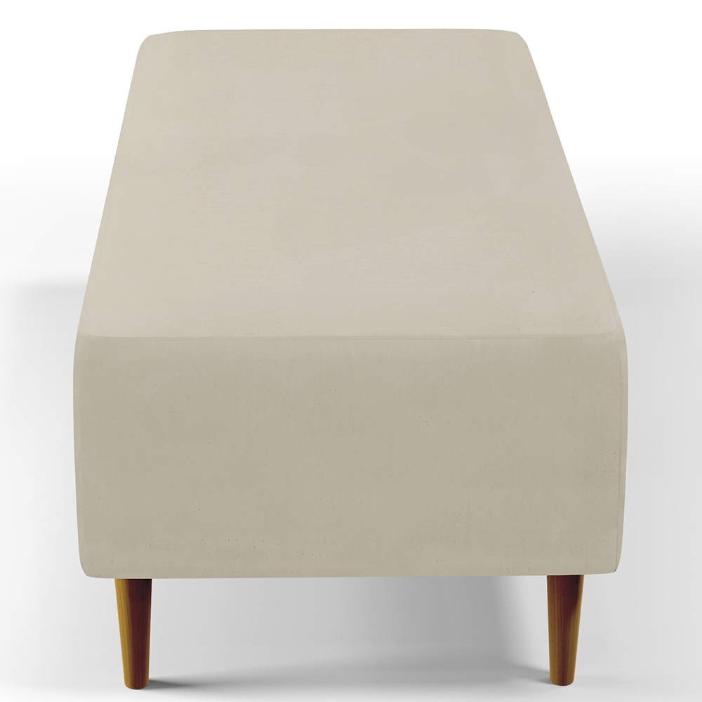 Kit 02 Puffs Decorativos Sala de Estar Bali W01 Pés Palito 120x50 cm Suede Bege - Lyam Decor