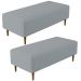 Kit 02 Puffs Decorativos Sala de Estar Bali W01 Pés Palito 120x50 cm Suede Cinza - Lyam Decor