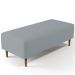 Kit 02 Puffs Decorativos Sala de Estar Bali W01 Pés Palito 120x50 cm Suede Cinza - Lyam Decor