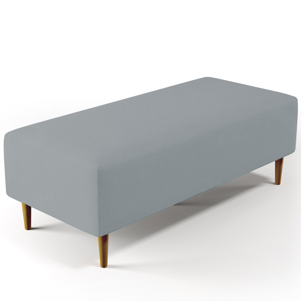 Kit 02 Puffs Decorativos Sala de Estar Bali W01 Pés Palito 120x50 cm Suede Cinza - Lyam Decor