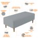 Kit 02 Puffs Decorativos Sala de Estar Bali W01 Pés Palito 120x50 cm Suede Cinza - Lyam Decor