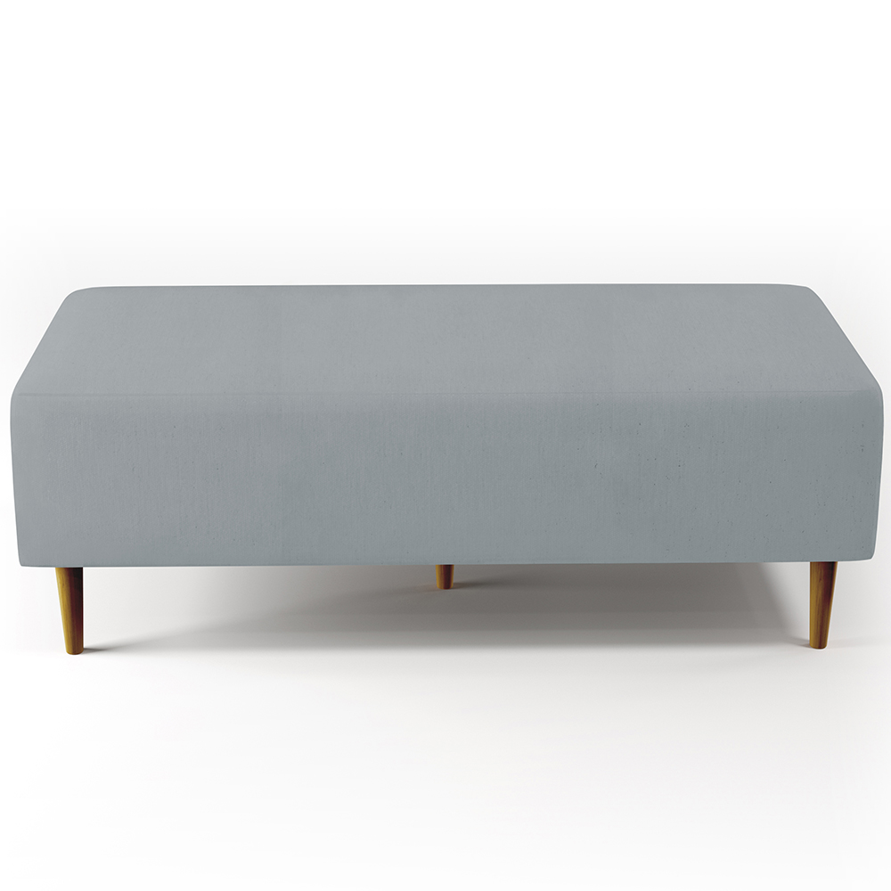 Kit 02 Puffs Decorativos Sala de Estar Bali W01 Pés Palito 120x50 cm Suede Cinza - Lyam Decor