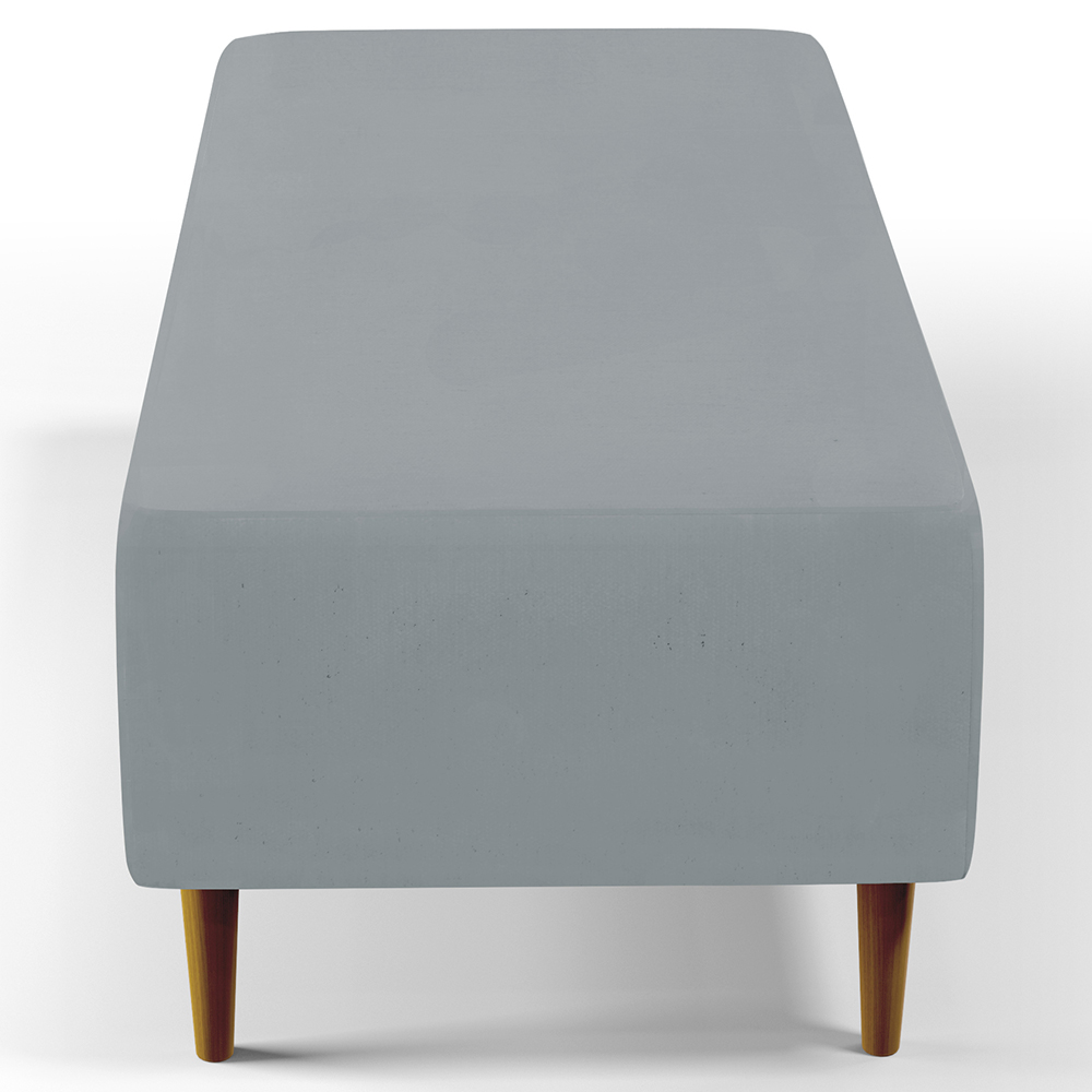Kit 02 Puffs Decorativos Sala de Estar Bali W01 Pés Palito 120x50 cm Suede Cinza - Lyam Decor