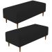 Kit 02 Puffs Decorativos Sala de Estar Bali W01 Pés Palito 120x50 cm Suede Preto - Lyam Decor