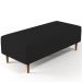 Kit 02 Puffs Decorativos Sala de Estar Bali W01 Pés Palito 120x50 cm Suede Preto - Lyam Decor