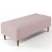Kit 02 Puffs Decorativos Sala de Estar Bali W01 Pés Palito 120x50 cm Suede Rosê - Lyam Decor