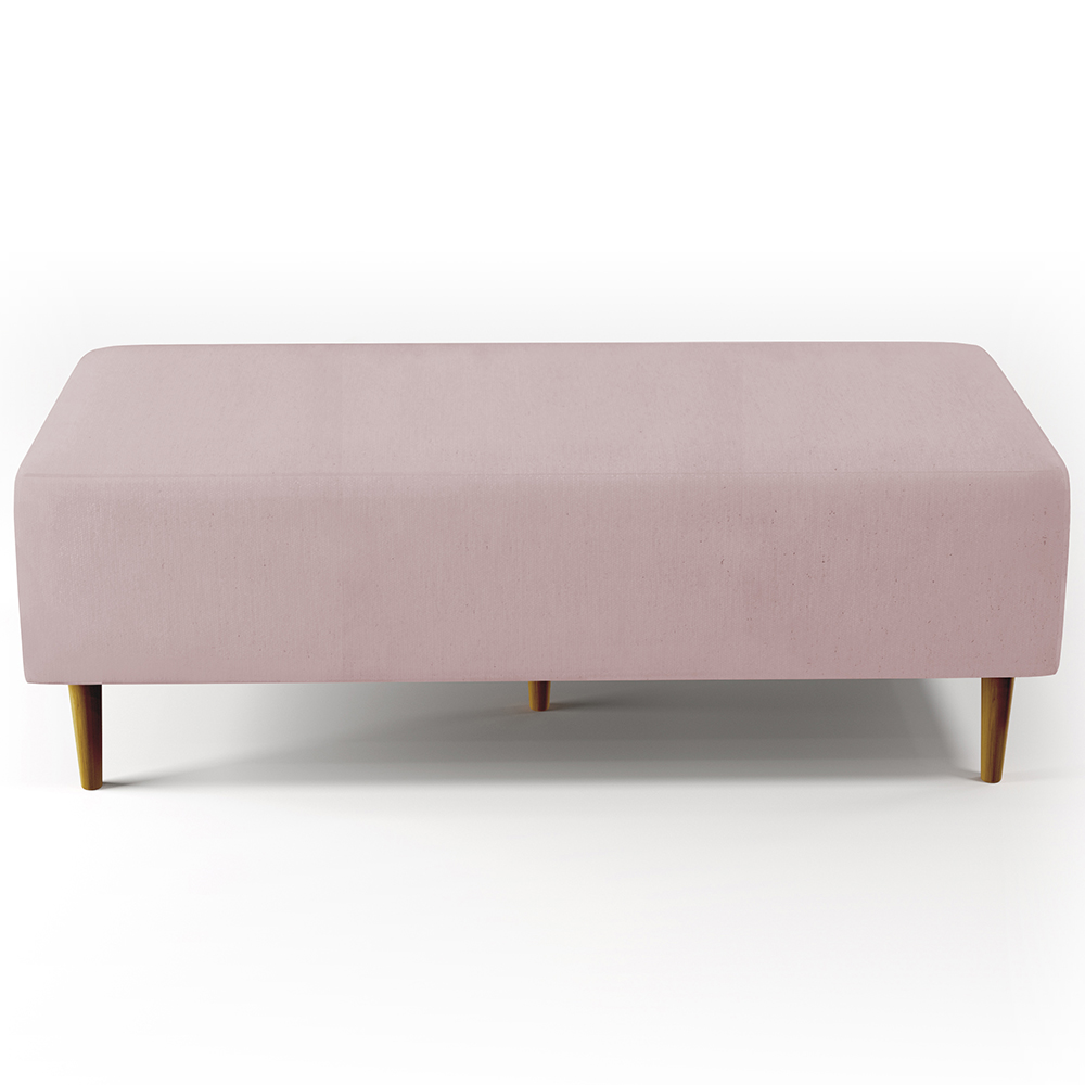 Kit 02 Puffs Decorativos Sala de Estar Bali W01 Pés Palito 120x50 cm Suede Rosê - Lyam Decor