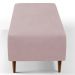 Kit 02 Puffs Decorativos Sala de Estar Bali W01 Pés Palito 120x50 cm Suede Rosê - Lyam Decor