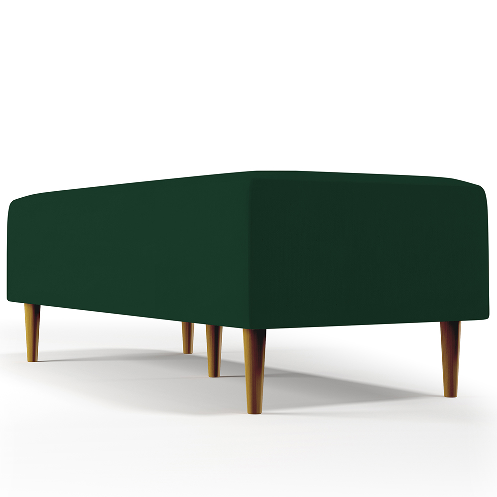 Kit 02 Puffs Decorativos Sala de Estar Bali W01 Pés Palito 120x50 cm Suede Verde Musgo - Lyam Decor