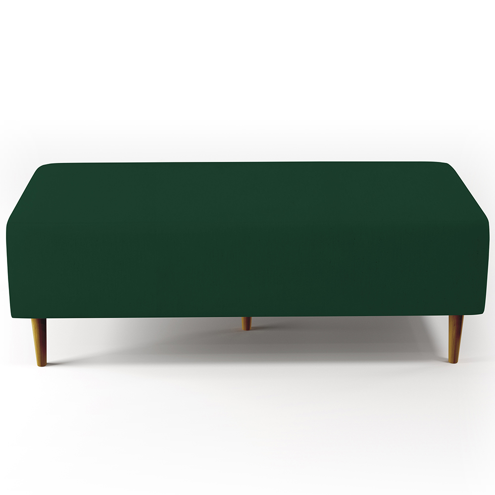 Kit 02 Puffs Decorativos Sala de Estar Bali W01 Pés Palito 120x50 cm Suede Verde Musgo - Lyam Decor