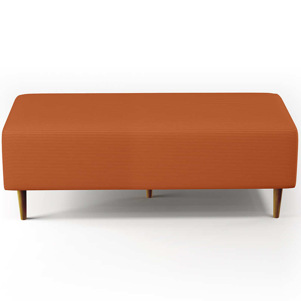 Kit 02 Puffs Decorativos Sala de Estar Bali W01 Pés Palito 120x50cm Tecido Terracota - Lyam Decor