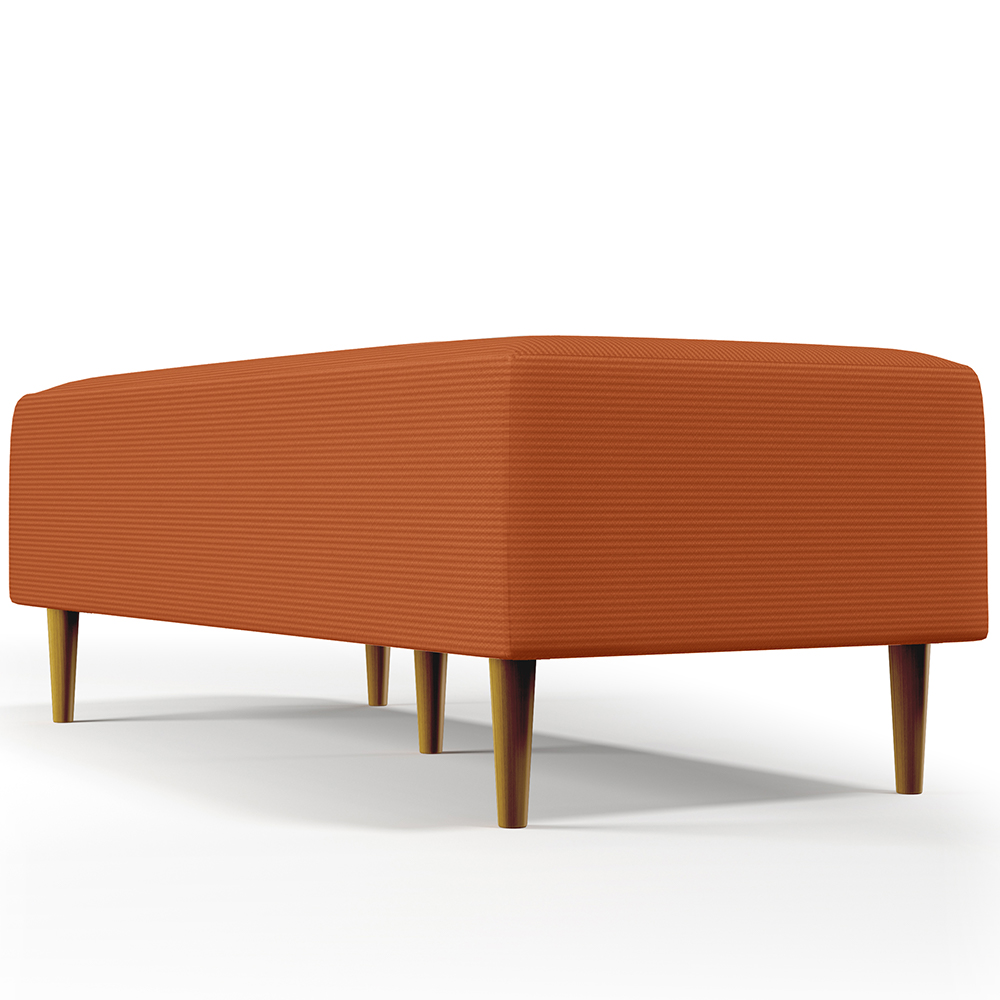 Kit 02 Puffs Decorativos Sala de Estar Bali W01 Pés Palito 120x50cm Tecido Terracota - Lyam Decor