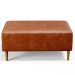 Kit 02 Puffs Decorativos Sala de Estar Cléo W01 Pés Palito 90 cm Couríssimo Camel - Lyam Decor