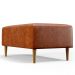 Kit 02 Puffs Decorativos Sala de Estar Cléo W01 Pés Palito 90 cm Couríssimo Camel - Lyam Decor