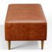 Kit 02 Puffs Decorativos Sala de Estar Cléo W01 Pés Palito 90 cm Couríssimo Camel - Lyam Decor