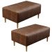 Kit 02 Puffs Decorativos Sala de Estar Cléo W01 Pés Palito 90 cm Couríssimo Marrom - Lyam Decor