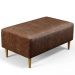 Kit 02 Puffs Decorativos Sala de Estar Cléo W01 Pés Palito 90 cm Couríssimo Marrom - Lyam Decor