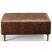 Kit 02 Puffs Decorativos Sala de Estar Cléo W01 Pés Palito 90 cm Couríssimo Marrom - Lyam Decor
