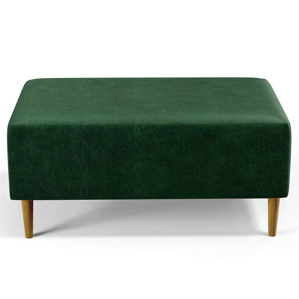Kit 02 Puffs Decorativos Sala de Estar Cléo W01 Pés Palito 90 cm Facto Verde Musgo - Lyam Decor
