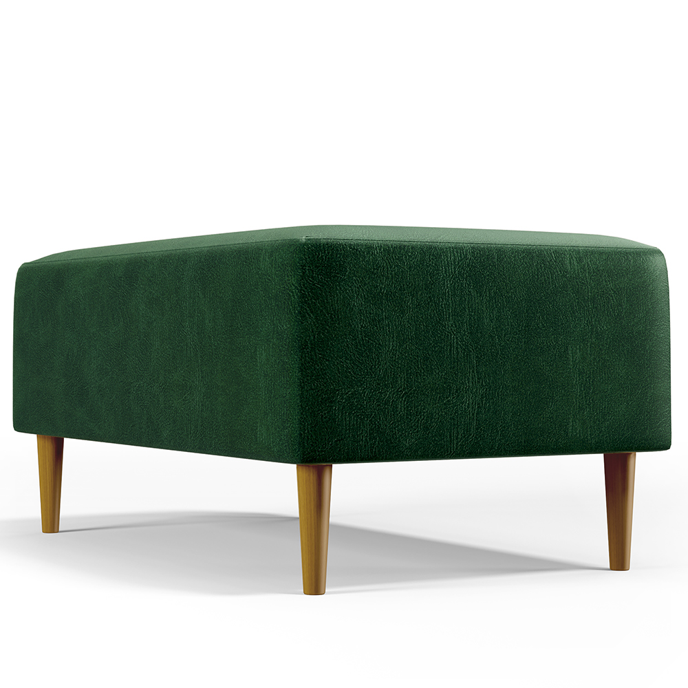 Kit 02 Puffs Decorativos Sala de Estar Cléo W01 Pés Palito 90 cm Facto Verde Musgo - Lyam Decor