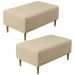 Kit 02 Puffs Decorativos Sala de Estar Cléo W01 Pés Palito 90 cm Linho Bege Escuro - Lyam Decor