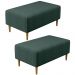 Kit 02 Puffs Decorativos Sala de Estar Cléo W01 Pés Palito 90 cm Linho Verde Musgo - Lyam Decor