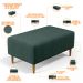 Kit 02 Puffs Decorativos Sala de Estar Cléo W01 Pés Palito 90 cm Linho Verde Musgo - Lyam Decor