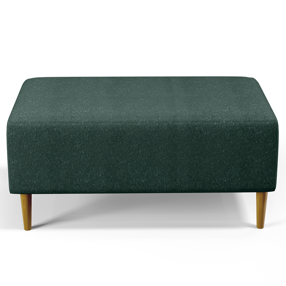 Kit 02 Puffs Decorativos Sala de Estar Cléo W01 Pés Palito 90 cm Linho Verde Musgo - Lyam Decor
