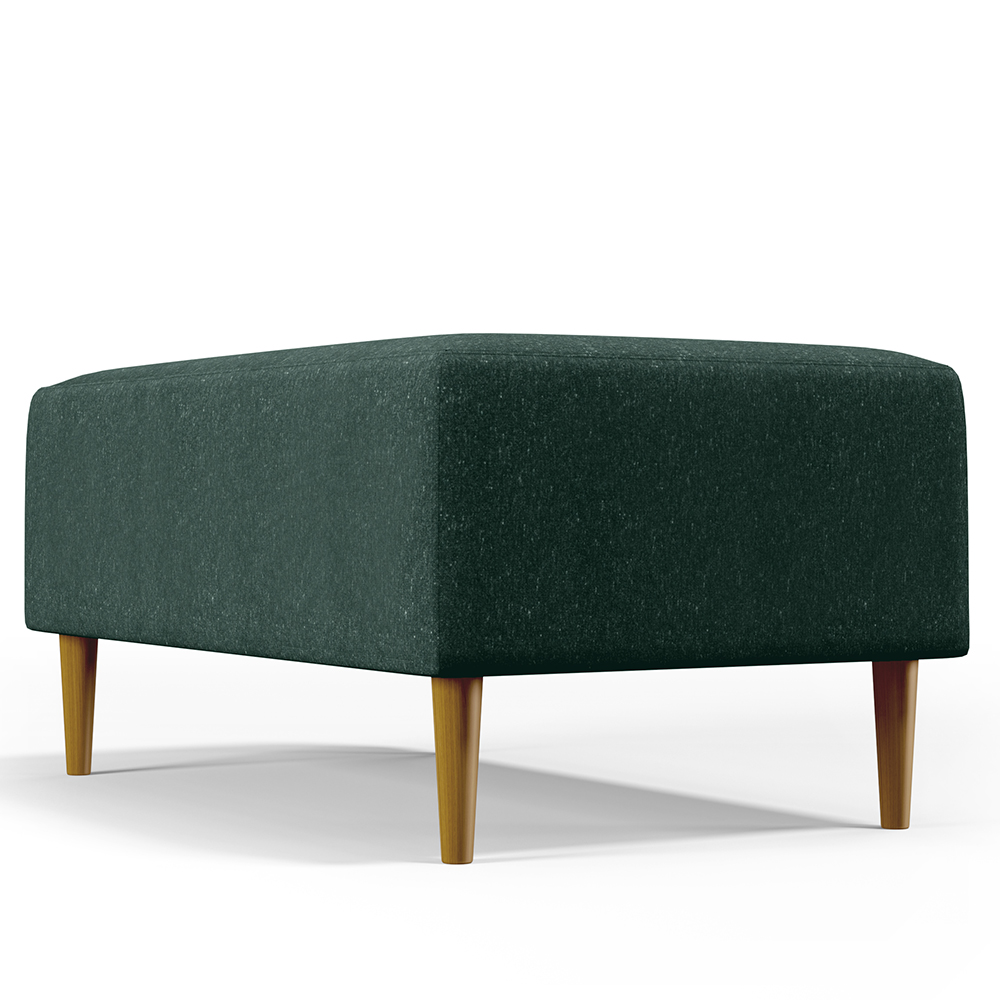 Kit 02 Puffs Decorativos Sala de Estar Cléo W01 Pés Palito 90 cm Linho Verde Musgo - Lyam Decor