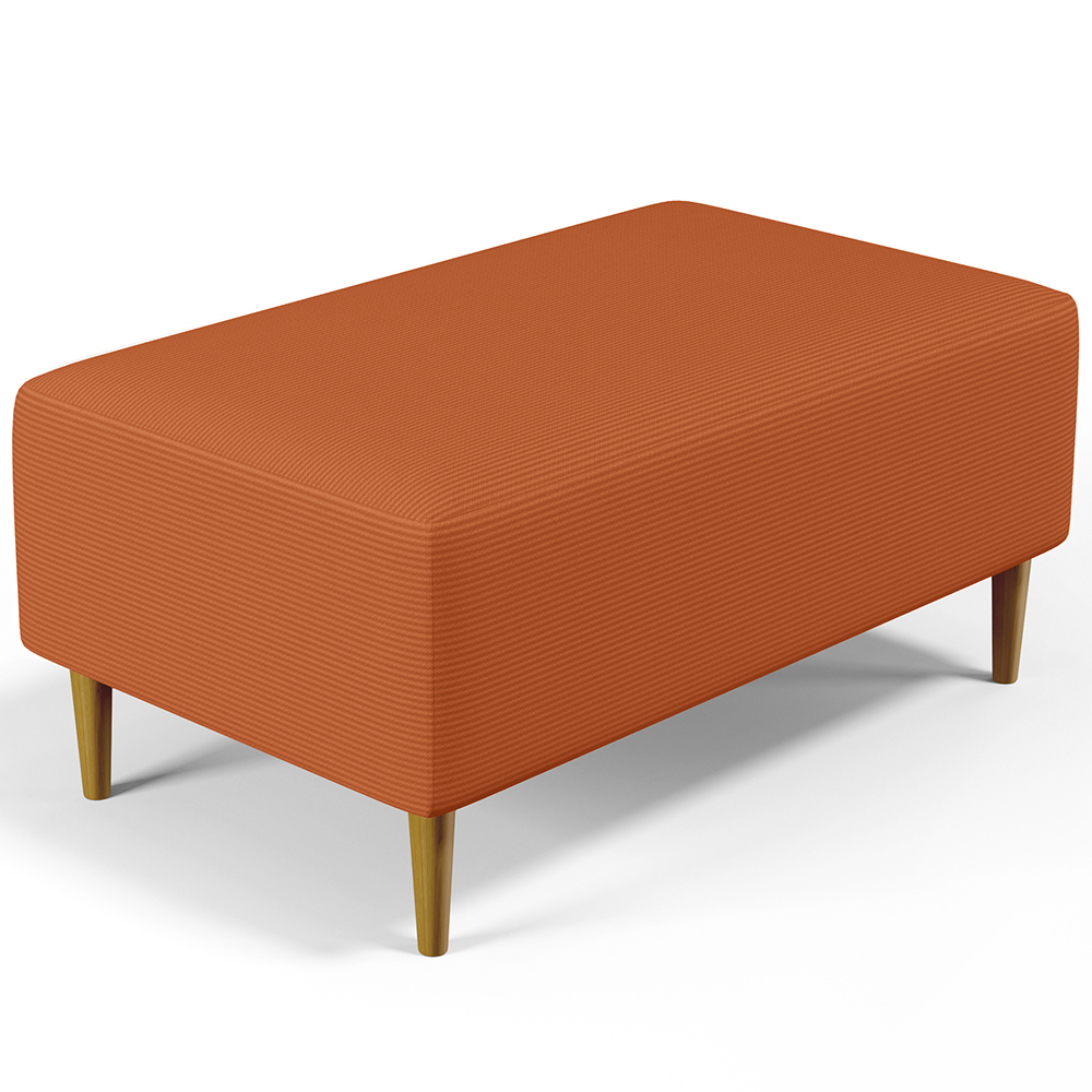 Kit 02 Puffs Decorativos Sala de Estar Cléo W01 Pés Palito 90cm Tecido Terracota - Lyam Decor