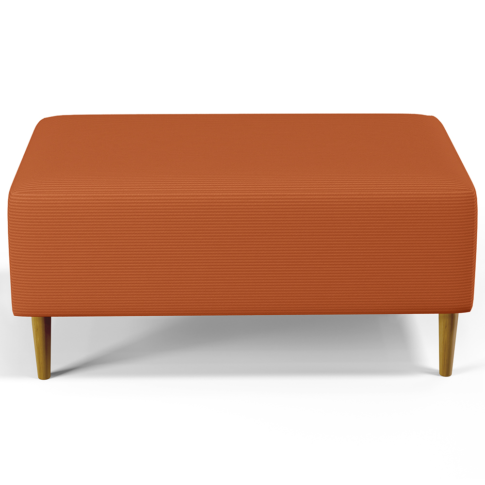 Kit 02 Puffs Decorativos Sala de Estar Cléo W01 Pés Palito 90cm Tecido Terracota - Lyam Decor