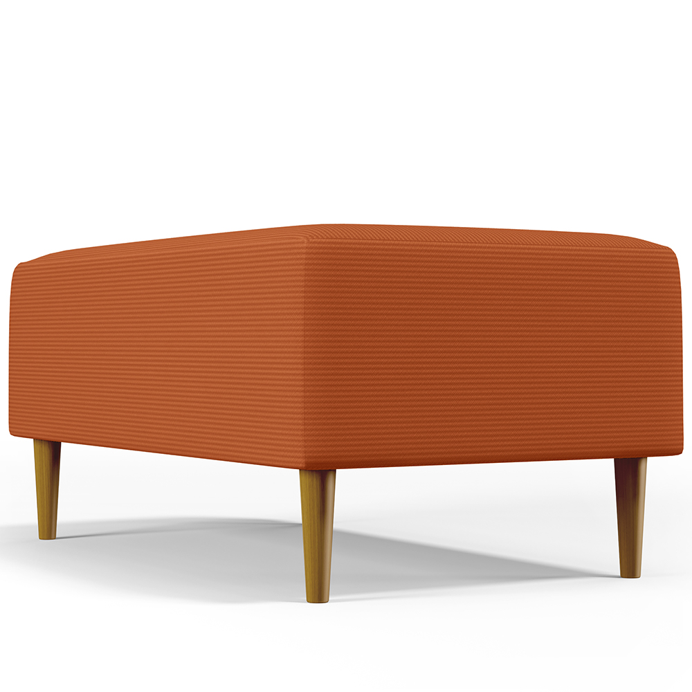 Kit 02 Puffs Decorativos Sala de Estar Cléo W01 Pés Palito 90cm Tecido Terracota - Lyam Decor