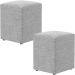 Kit 02 Puffs Quadrado Decorativo L02 Bouclê Cinza - Lyam Decor