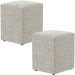 Kit 02 Puffs Quadrado Decorativo L02 Bouclê Creme - Lyam Decor