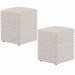 Kit 02 Puffs Quadrado Decorativo L02 Bouclê Cru - Lyam Decor