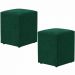 Kit 02 Puffs Quadrado Decorativo L02 Bouclê Verde - Lyam Decor