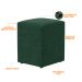 Kit 02 Puffs Quadrado Decorativo L02 Bouclê Verde - Lyam Decor