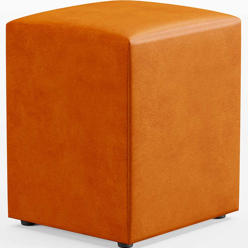 Kit 02 Puffs Quadrado Decorativo L02 Couríssimo Whisky - Lyam Decor