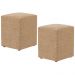 Kit 02 Puffs Quadrado Decorativo Sala De Estar L02 Bouclê Mostarda - Lyam Decor