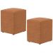Kit 02 Puffs Quadrado Decorativo Sala De Estar L02 Bouclê Terracota - Lyam Decor