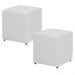 Kit 02 Puffs Quadrado L02 Decorativo Corino Branco - Lyam Decor