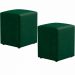 Kit 02 Puffs Quadrado L02 Decorativo Facto Verde - Lyam Decor