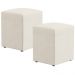 Kit 02 Puffs Quadrado L02 Decorativo Linho Champagne - Lyam Decor