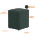 Kit 02 Puffs Quadrado L02 Decorativo Linho Verde - Lyam Decor