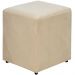Kit 02 Puffs Quadrado L02 Decorativo Sala de Estar Suede Bege - Lyam Decor