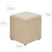 Kit 02 Puffs Quadrado L02 Decorativo Sala de Estar Suede Bege - Lyam Decor