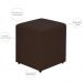 Kit 02 Puffs Quadrado L02 Decorativo Sala de Estar Suede Marrom - Lyam Decor
